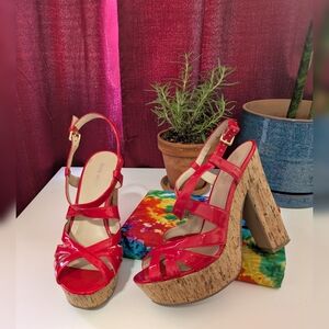 Red Platform Sandals